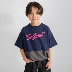 バイカラー配色切り替え半袖Tシャツ