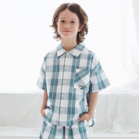 【おそろい】ブロックチェック半袖シャツ