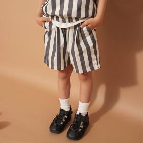 【おそろい】先染めストライプハーフパンツ