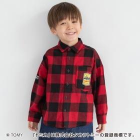 【コラボ】TOMICA/トミカ×branshes  先染めチェック柄長袖シャツ