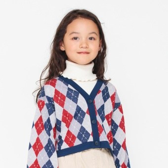 【おそろい】アーガイルJQカーディガン