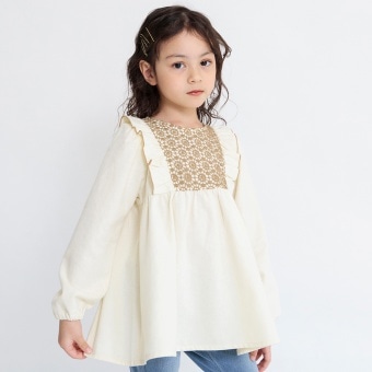 【プチレディ】レース切替ブラウス