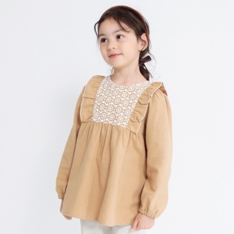 【プチレディ】レース切替ブラウス