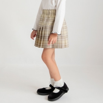 【おそろい】チェックプリーツスカート