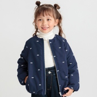 総柄刺しゅう中綿ブルゾン