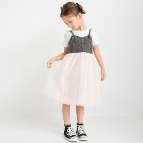 【プチレディ】切替チュールジャンパースカート