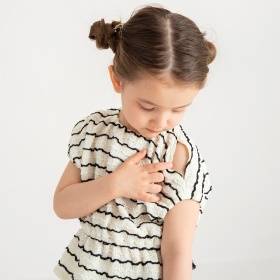 【セットアップ対応】ジャガード半袖トップス