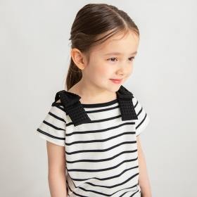 肩リボン半袖Tシャツ