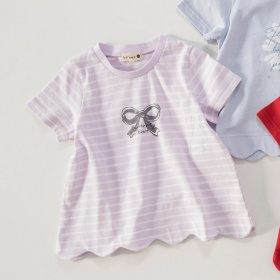 【プチプラ】裾スカラップ半袖Tシャツ