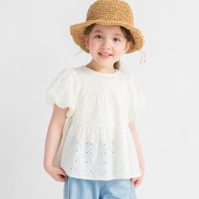 【おそろい】スカラップレースティアードチュニック