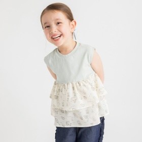 総柄プリントティアードチュニック