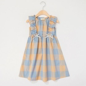 【おそろい】ブロックチェックワンピース