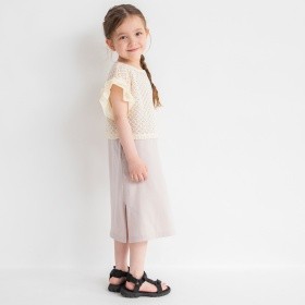 【プチレディ】メッシュ重ね着ワンピース