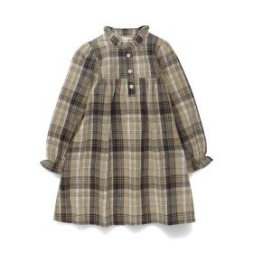 チェック柄胸切替ワンピース