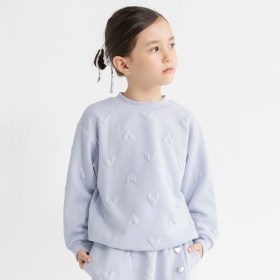 ハート総柄膨れジャガードトレーナー