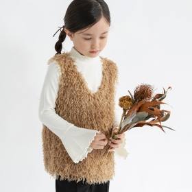 【プチレディ】シャギーベスト付きトップスセット