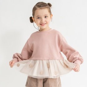 【おそろい】フラワーモチーフ付きチュニック