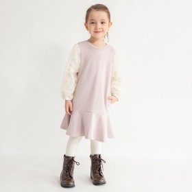 ふんわり袖ワンピース