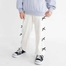 【あったか】サイドリボン裏シャギーパンツ