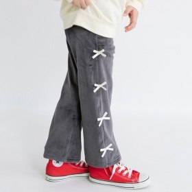 【あったか】サイドリボン裏シャギーパンツ