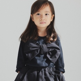 【b.+A】金子綾/リボンドッキング長袖Tシャツ