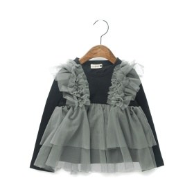 チュールレイヤード風長袖Tシャツ