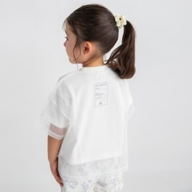 チュールドッキング半袖Tシャツ