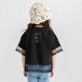 チュールドッキング半袖Tシャツ