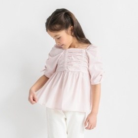 【プチレディ/おそろい】シャーリングリボンチュニック