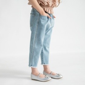 裾フリンジクロップドパンツ