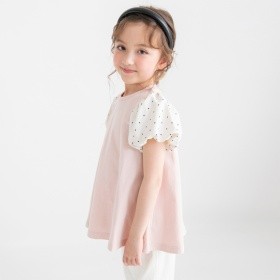 袖異素材バルーンチュニック