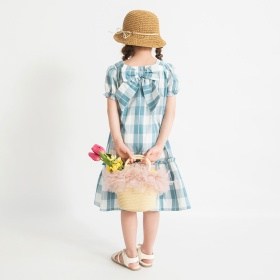 【おそろい】ブロックチェックワンピース