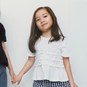 【b.+A】金子綾/シャーリング半袖Ｔシャツ