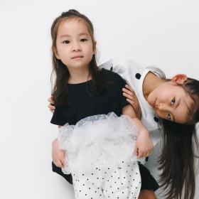 【b.+A】金子綾/ドットフリル付きチュニック