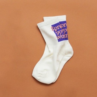 ボックスロゴクルーソックス