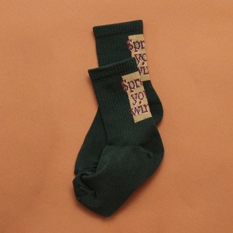 ボックスロゴクルーソックス