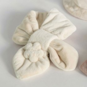 フラワーモチーフ/フェイクファーマフラー