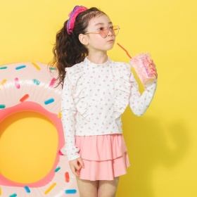 【WEB先行】【水着 / SWIM / WEB限定】長袖ラッシュガード＆スカパン２点セット_(クーポン対象外)