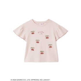 【HELLO KITTY】OCニットモチーフ付き半袖Tシャツ