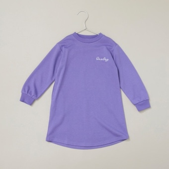 【DRC/やわらか薄手裏毛】ワンポイント刺繍長袖ワンピース