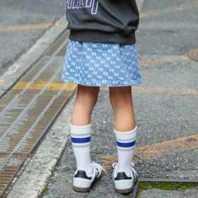 【WEB限定/DRC】リボン総柄デニムスカート