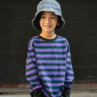 【DRC/お肌に嬉しい綿100％】マルチボーダー長袖Tシャツ（WEB限定）