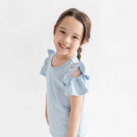 【DRC/WEB限定】肩あきフリル半袖Tシャツ