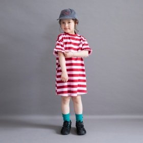 【WEB限定/DRC】ボーダー半袖ワンピース