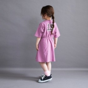 【WEB限定/DRC】BACKロゴ切替半袖ワンピース