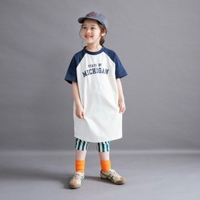 【WEB限定/DRC】ラグラン半袖ワンピース