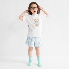 【WEB限定/DRC】ギンガムフリル半袖パジャマ