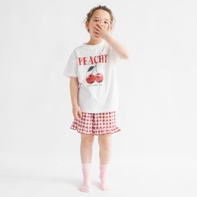 【WEB限定/DRC】ギンガムフリル半袖パジャマ