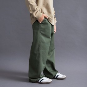【WEB限定/DRC】ストレッチツイルワイドストレートパンツ