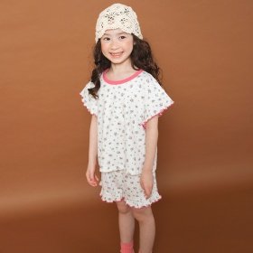 【WEB限定/りぃー×branshesコラボ】小花柄ワッフルセットアップ